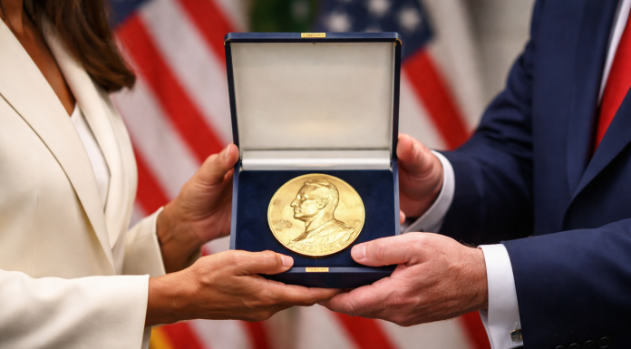 Machado Hands Her Nobel Peace Prize Medal to Trump