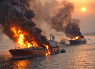 Seven Ships Attacked by Iranian Forces in the Persian Gulf as Tankers Burn Near Basra