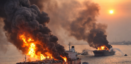 Seven Ships Attacked by Iranian Forces in the Persian Gulf as Tankers Burn Near Basra