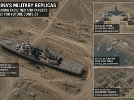 Satellite Images Show China Building Replicas of U.S. Warships and Taiwanese Government Sites