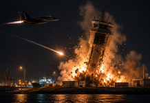US Strike Destroys Surveillance Tower at Iranian Port as Conflict Enters Sixth Night